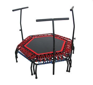 indoor rebounder jumper fitness trampoline with handle with spring for fitness