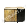 Industrial Metal Wood Checkout Counters for Supermarket, Vintage Rustic cash Counter for Shop, bar counter