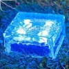 IP65 Waterproof Glass Led Ice Brick Paver Solar Pathway Garden Ground Light