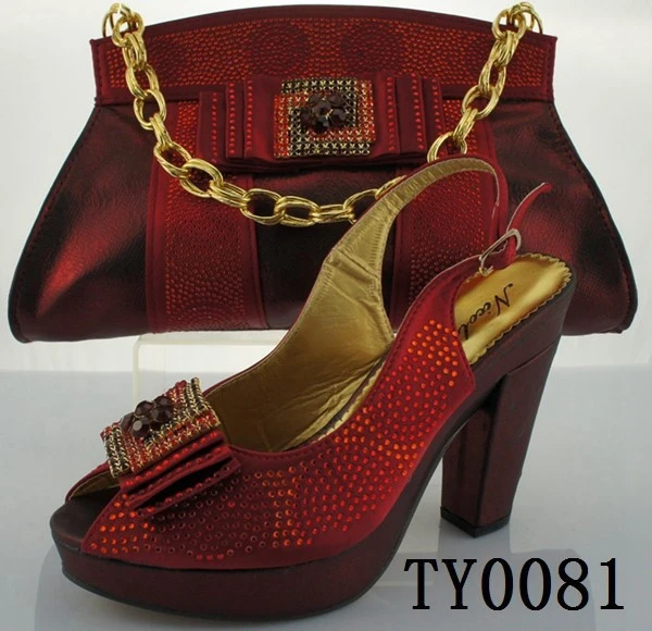 italian wine new invention shoes and bag italian women`s high heel shoes and bag