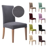 Jacquard Plain Dining Chair Cover Spandex Elastic Chair Slipcover Case Stretch Chair Cover for Wedding Hotel