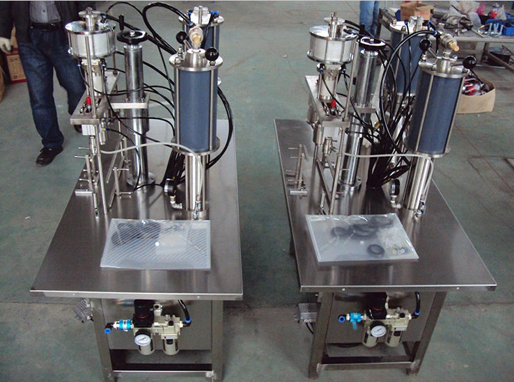 Buy Jinfeng Qgbs 500 Aerosol Filling Machine Filler Semi Automatic Aerosol Can Making Machine