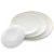 Import JK ceramics plates restaurant custom plates round ceramic dinner set gold rimmed white cheap porcelain dinner plate dishes set from Pakistan