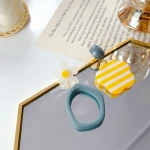 JUHU 2021 New summer Hot sale asymmetric jewelry cute flower acrylic earring lovely sweet french flower resin earrings for girl