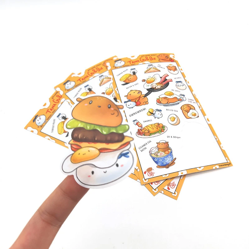 Kawaii Adhesive Kiss Cut Sticker Sheets,Printing Custom Design Personalized Vinyl Sticker Sheet