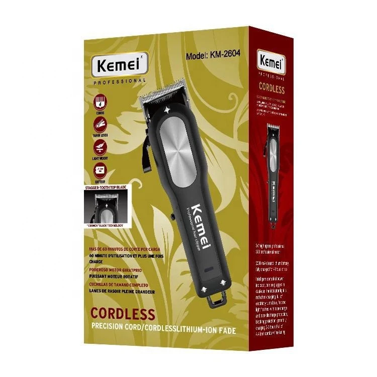 Kemei Rechargeable Electric Hair Clipper KM-2604  Hair Trimmer  Big Power Salon Professional Trimmer