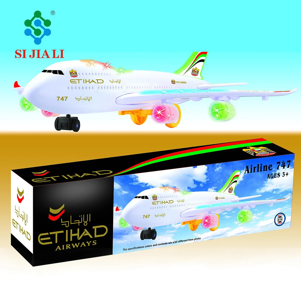 Kids Hobby Toy Etihad Airliner Airbus Air Plane Model 747 Toys