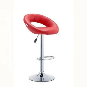 Kld Red Leather Round Kitchen Bar Stool, Red Leather Kitchen Bar Stools