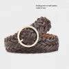 KNITTED BUFF LEATHER BELT