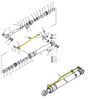 Komatsu PC120 PC130 Excavator hydraulic tube hydraulic cylinder iron pipe  excavator high-pressure oil pipe excavator iron pipe