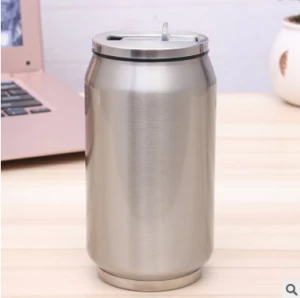 Korea hotsale vacuum stainless steel can cola bottle with straw