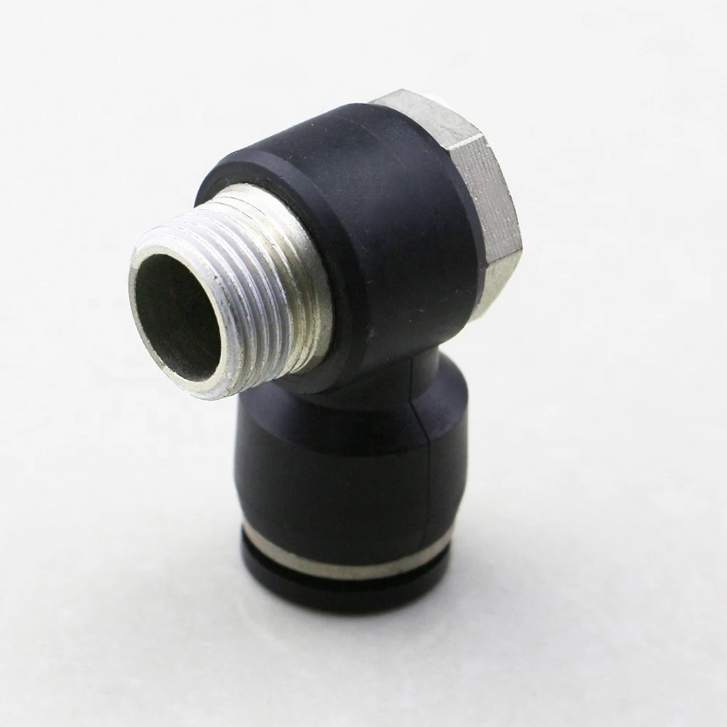 L Type Elbow Rotating Swivel Male Banjo Fitting Push to Connect Fitting Compact PH Outer Hexagon Push in Pneumatic Ftting