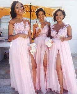 Lace Appliqued Sexy Mismatched Bridesmaid Dresses