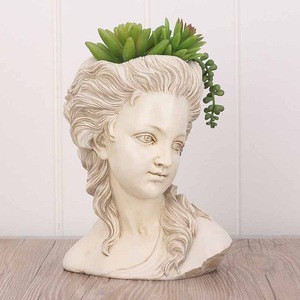 large succulent plant flower pots the head of elegant Greek goddess bonsai planter garden pot resin crafts home desktop decor
