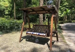 Leisure Outdoor Solid wood Garden Patio Swing Chair 2 seater Canopy Hanging Swing Chair