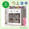 Living room cabinet wooden storage cabinet with wicker baskets