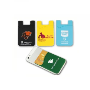 Logo printing silicone phone case wallet with business card holder