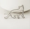 Lovely cat hair clip cute animal hollow cat hairclip hair pin silver and gold colors for women hair jewelry