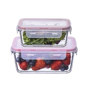 LOVWISH Rectangle Food Containers Glass Food Containers Baking Cookware With Lid Bakeware Set Large Capacity