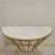 Import Low MOQ Hot Selling Gold Modern Design Metal Frame Semi Circular Marble Top Console Table For Living Room or Entry from China