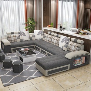Low Price Modern Fabric Sofa Set Removable and Washable U Shape Living Room Sofa