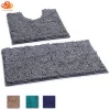 Luxury 2 Piece Bathroom rug set Water Absorbent Anti-slip bath mat sets