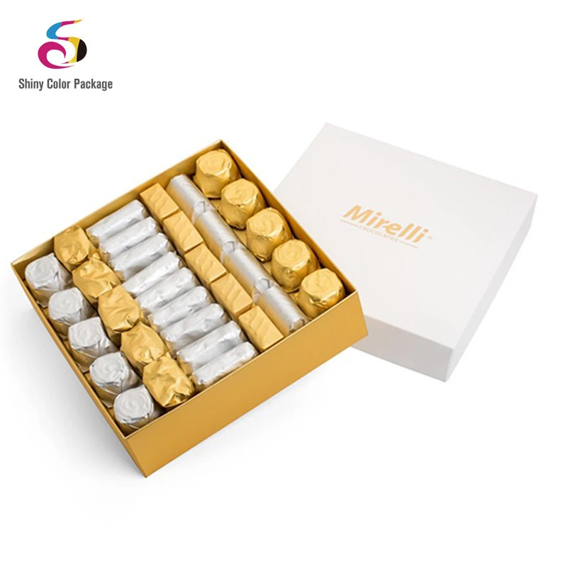 Luxury candy and chocolate boxes with tray and corrugated paper kraft chocolate box
