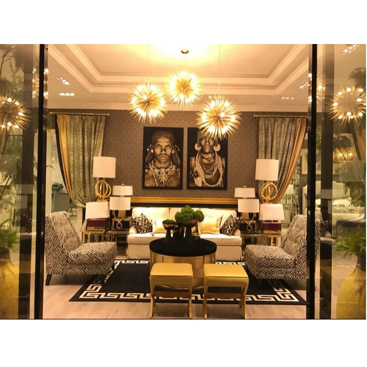 Luxury lamps home decor pendant hanging spark lamp sea urchin shape gold decoration bedroom pendant light