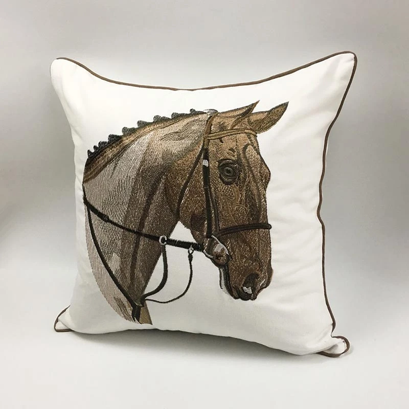 Luxury Pillow Case Embroidery Designs Horse Pillow Covers