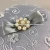 Import Luxury Silver &amp; Off-White Pearl Brooch Embellished Silk Wedding Cake Box from Thailand