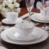 M07022 Luxury Fine Porcelain Royal Dinnerware,Porcelain / Ceramic Golden rim Dinner Set,Exquisite Tableware