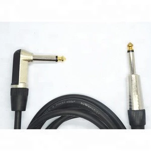 Male Right angle 6.35mm male to male microphone Guitar cable