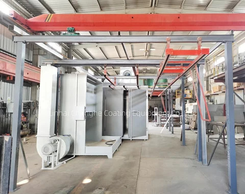 Buy Manual Simple Electrostatic Powder Coating Booth With Rails Spray ...