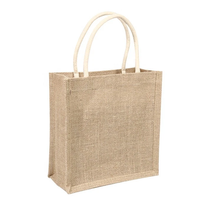 Manufacturer Eco-friendly Cheap Natural Plain Carry Jute Shopping Bags