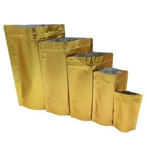 Matted gold Aluminum Foil Bag self sealing food packaging bag for Mixed Grain Rice