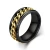 Import Men Hip hop punk chain design Turkish three color jewelry gold plated stainless steel rings from China