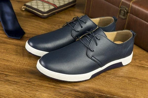 Men Shoes Casual Leather Fashion Trendy Black Blue Brown Flat Shoes for Men  Business dress casual  Shoes NA055