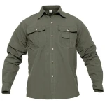 Men's Custom Military Tactical Clothing Outdoor Camping Hiking Shirts Long Sleeve Removable Shirts Quick Dry Tops