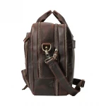 Mens Solid Top Cowhide Leather Large 17.3 Inch Laptop Briefcase Messenger Bag Tote with YKK Metal Zippers Classic Shoulder Bag