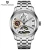 Import Mens stainless steel case genuine leather strap simple style automatic luxury pagani design Watches from China