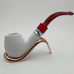 Mettle High Quality Wholesale Red Handle White Imitation of sepiolite tobacco pipe Smoking Pipe