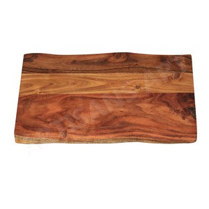 Mid Century Solid Wood Hand Crafted Live Edge Acacia wood Chopping Board, Wooden Cutting Block, Kitchen Knives &amp; Accessories
