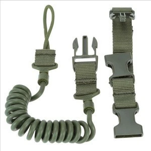 Military Rifle Lanyard Adjustable Bungee Tactical Airsoft Gun Strap System Paintball Gun String for Airsoft Hunting
