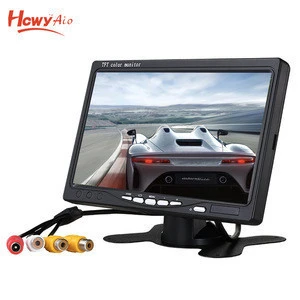 Mini 7&quot; Car PC LCD Display 2 AV TFT LED Monitor Mini Car AV TV Monitor