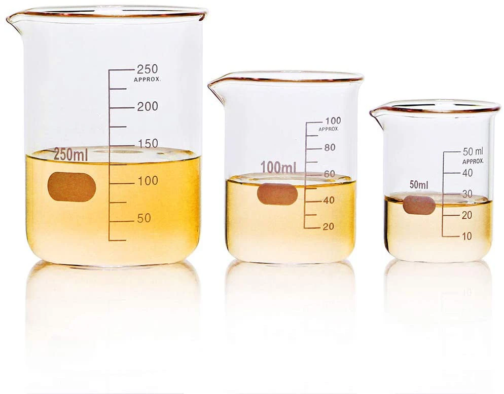 100ml 250ml transparent beaker mug boro 3.3 glass beaker with low form