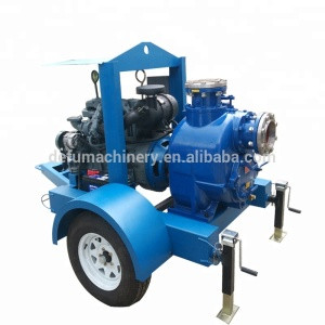 Mobile 4 inch diesel engine water pumping machine for irrigation