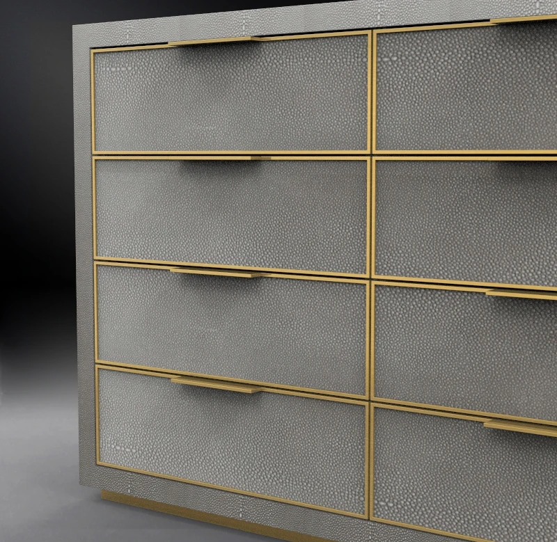 Modern Bedroom Furniture Set Dresser Storage Cabinets 8 Chest Drawer Metal Dresser
