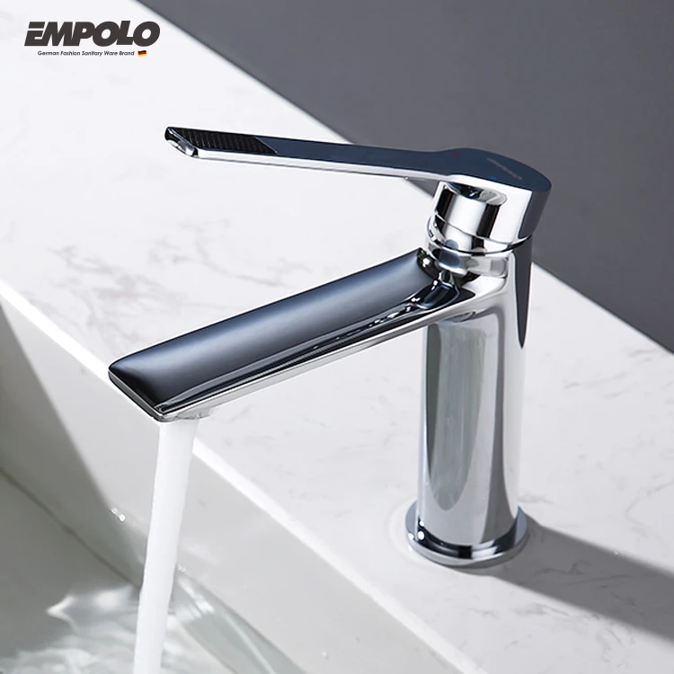 modern brass single handle hot and cold wash water bathroom faucets