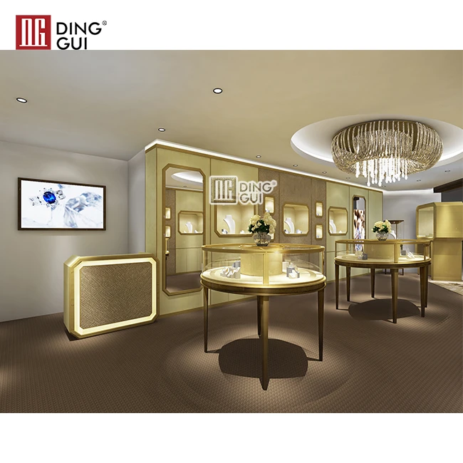 Modern design luxury glass used jewelry display showcase mall jewelry  jewellery showroom display cabinets