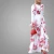 Import Modern Elegant Women Floral Long Dress 100%polyester Flare Sleeve Muslim Dress Pink Casual Islamic Clothing from China
